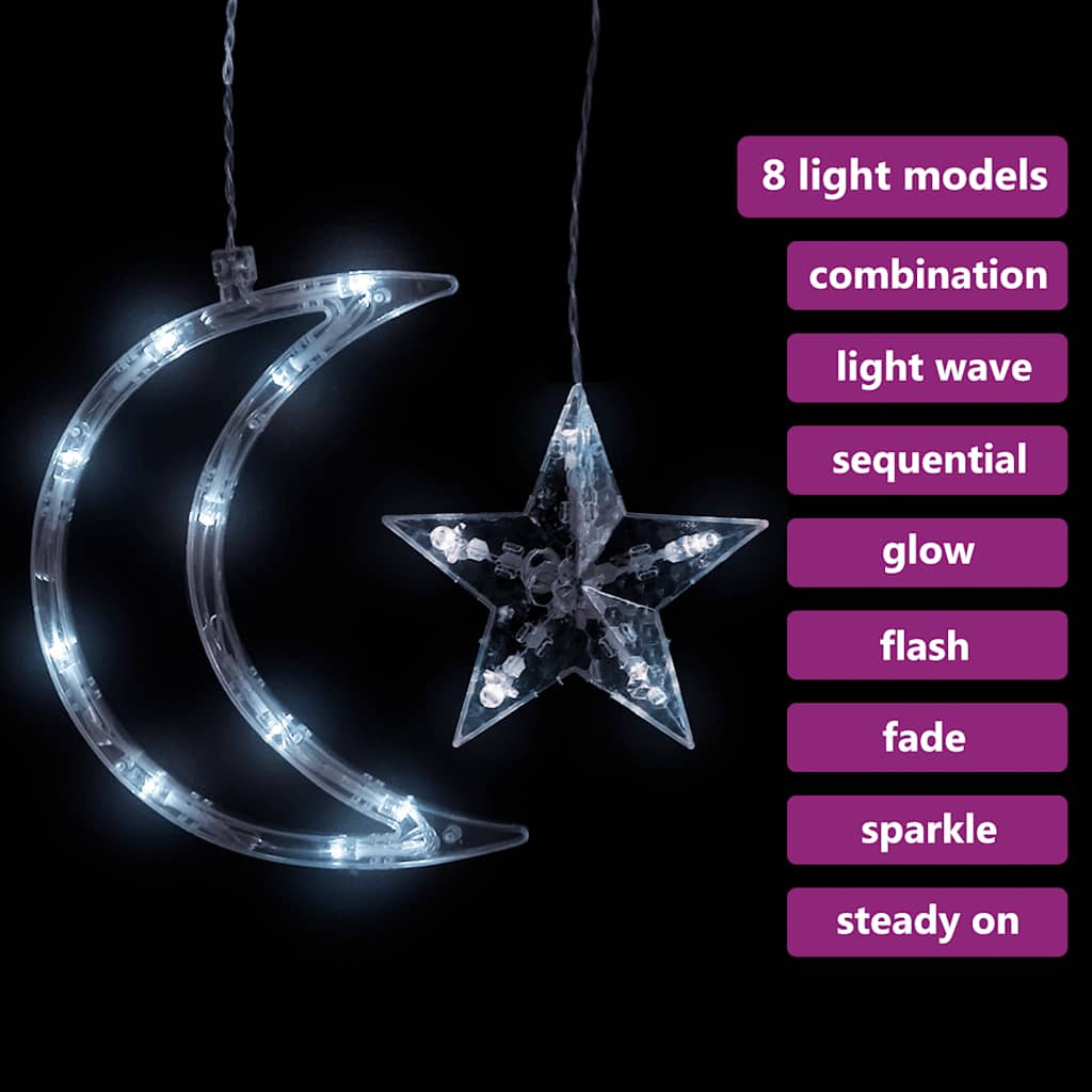 Guirlande lumineuse étoile et lune avec télécommande 138 LED - XIOS