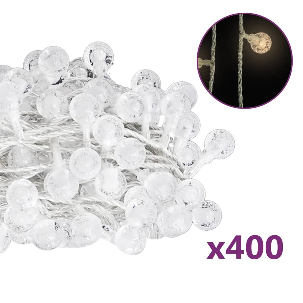 Guirlande lumineuse globe 40 m 400 LED blanc chaud 8 fonctions - XIOS