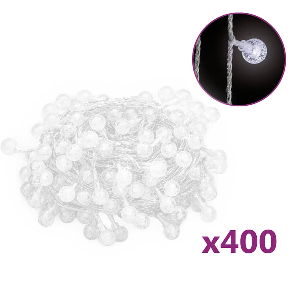 Guirlande lumineuse Globe 40 m 400 LED Blanc froid 8 fonctions - XIOS