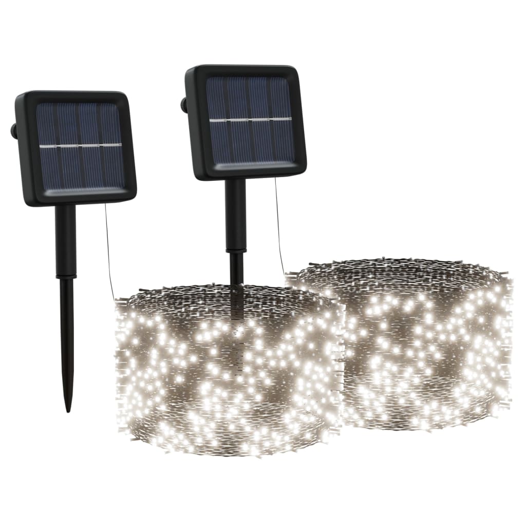 Lampes solaires 2 pcs 2x200 LED Blanc froid Intérieur Extérieur - XIOS