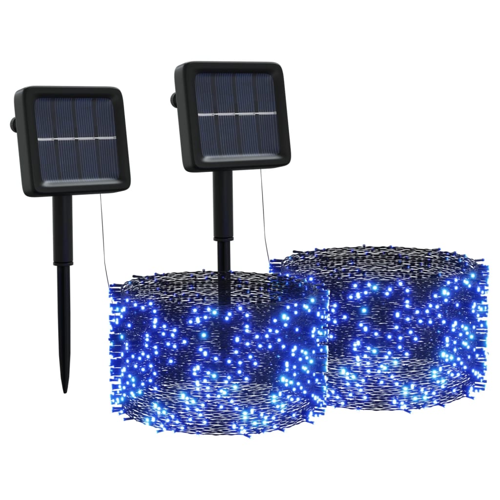 Lampes solaires 2 pcs 2x200 LED Bleu Intérieur Extérieur - XIOS