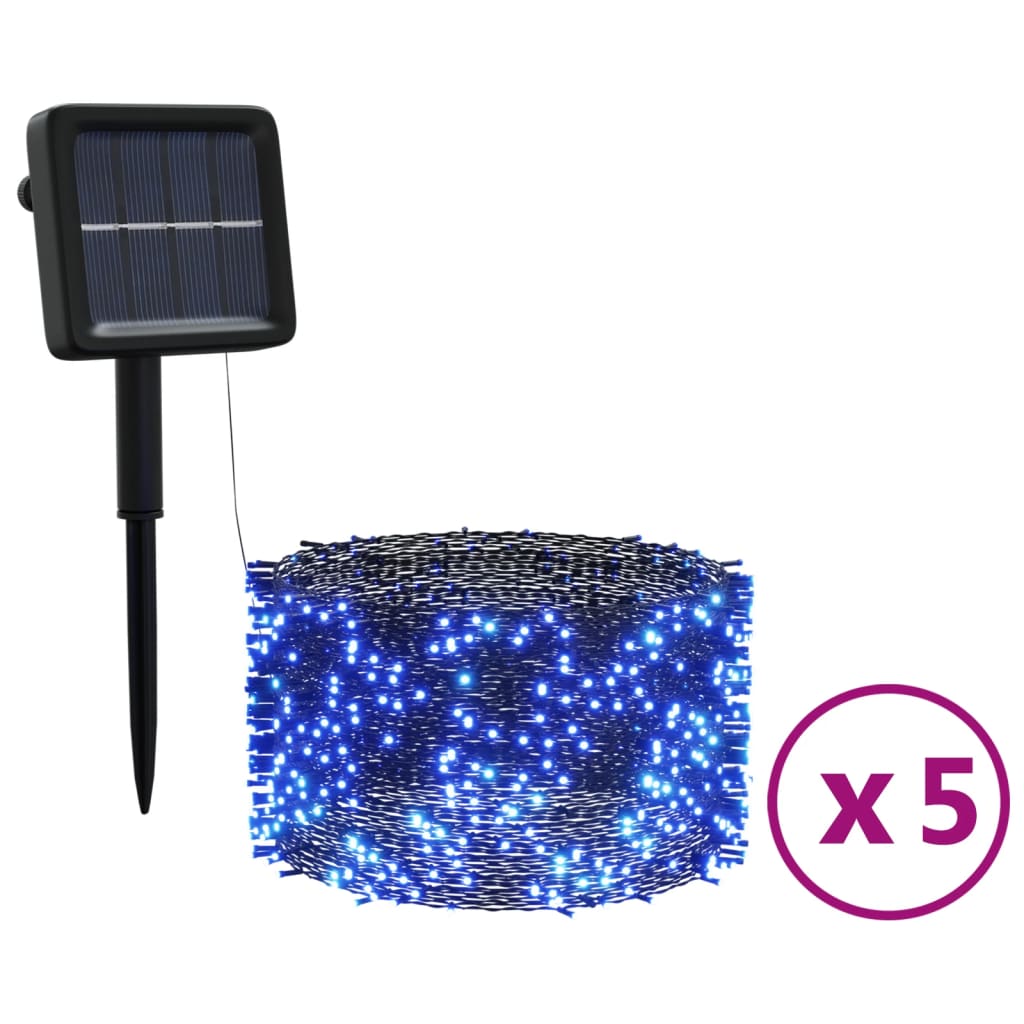 Lampes solaires 5 pcs 5x200 LED Bleu Intérieur Extérieur - XIOS