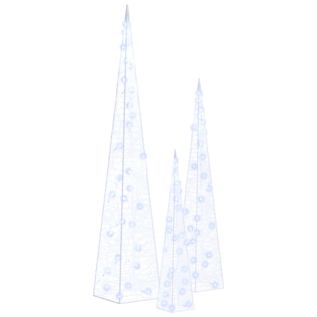 Jeu de cônes lumineux à LED Acrylique Bleu 30/45/60 cm - XIOS