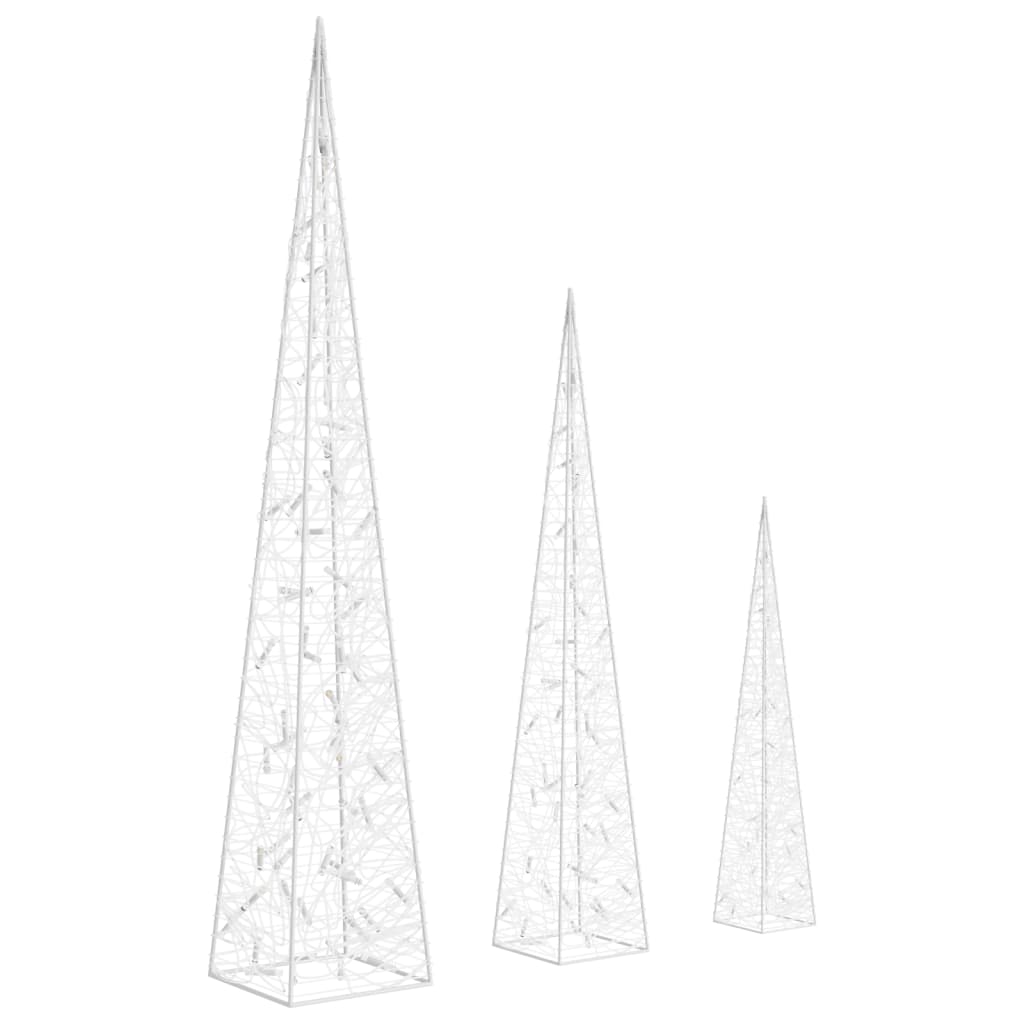 Jeu de cônes lumineux à LED Acrylique Blanc froid 60/90/120 cm - XIOS