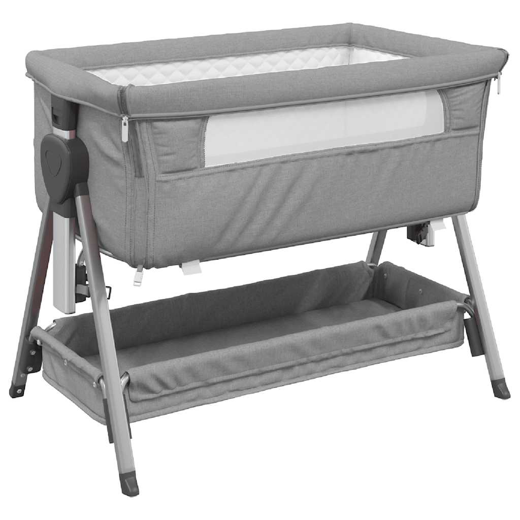 Lit pour bébé avec matelas Gris clair Tissu de lin - XIOS