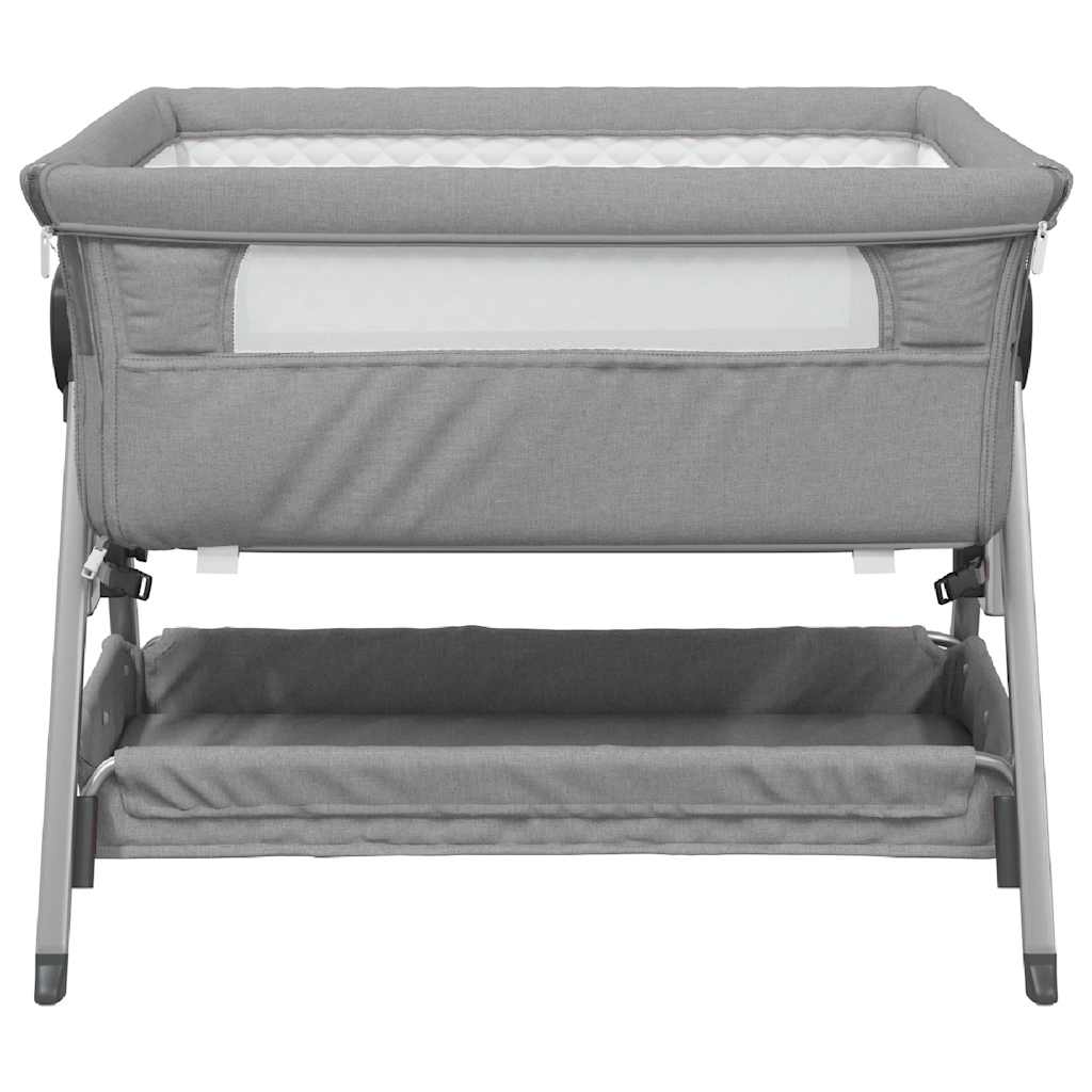 Lit pour bébé avec matelas Gris clair Tissu de lin - XIOS