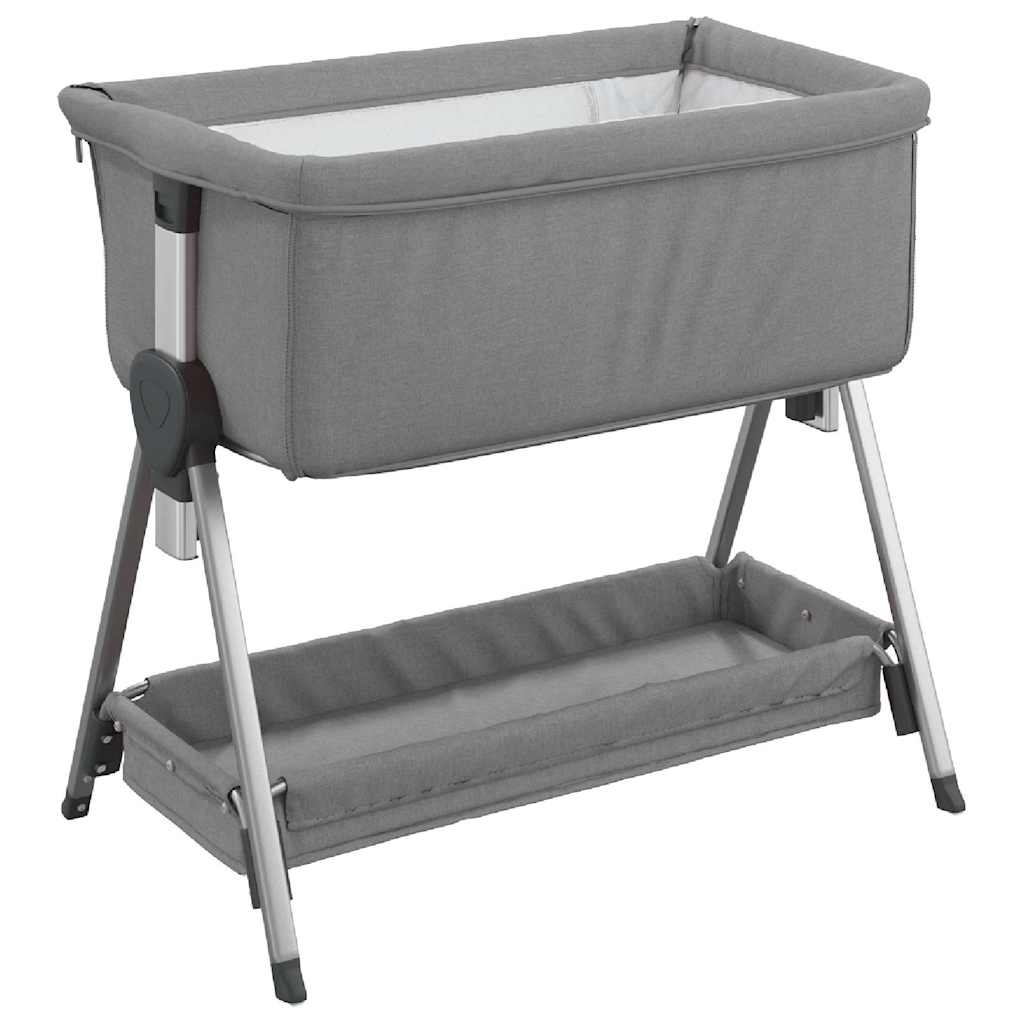 Lit pour bébé avec matelas Gris clair Tissu de lin - XIOS