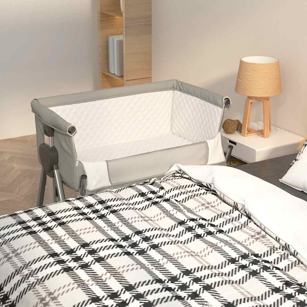 Lit pour bébé avec matelas Gris clair Tissu de lin - XIOS