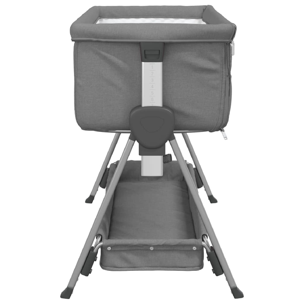 Lit pour bébé avec matelas Gris foncé Tissu de lin - XIOS