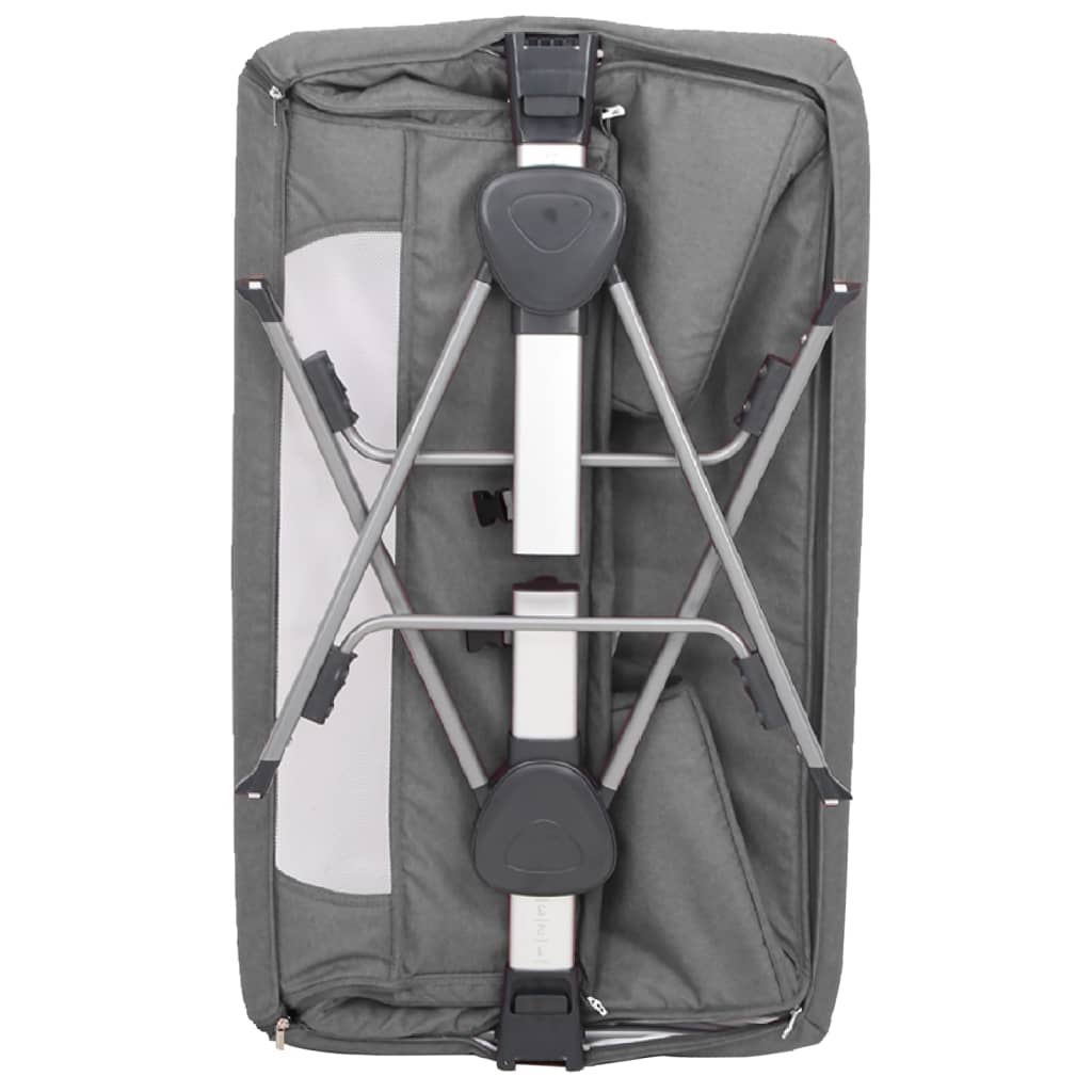 Lit pour bébé avec matelas Gris foncé Tissu de lin - XIOS