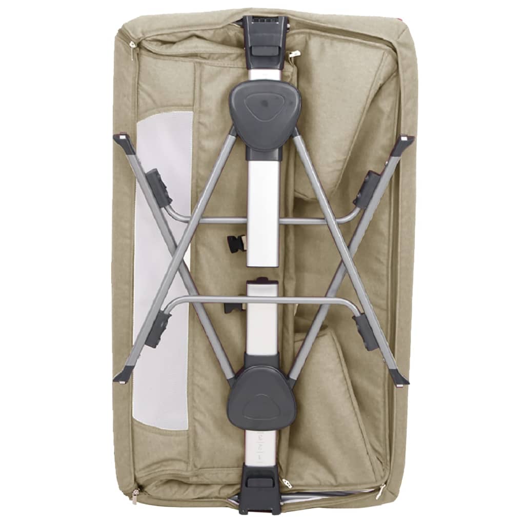 Lit pour bébé avec matelas Taupe Tissu de lin - XIOS