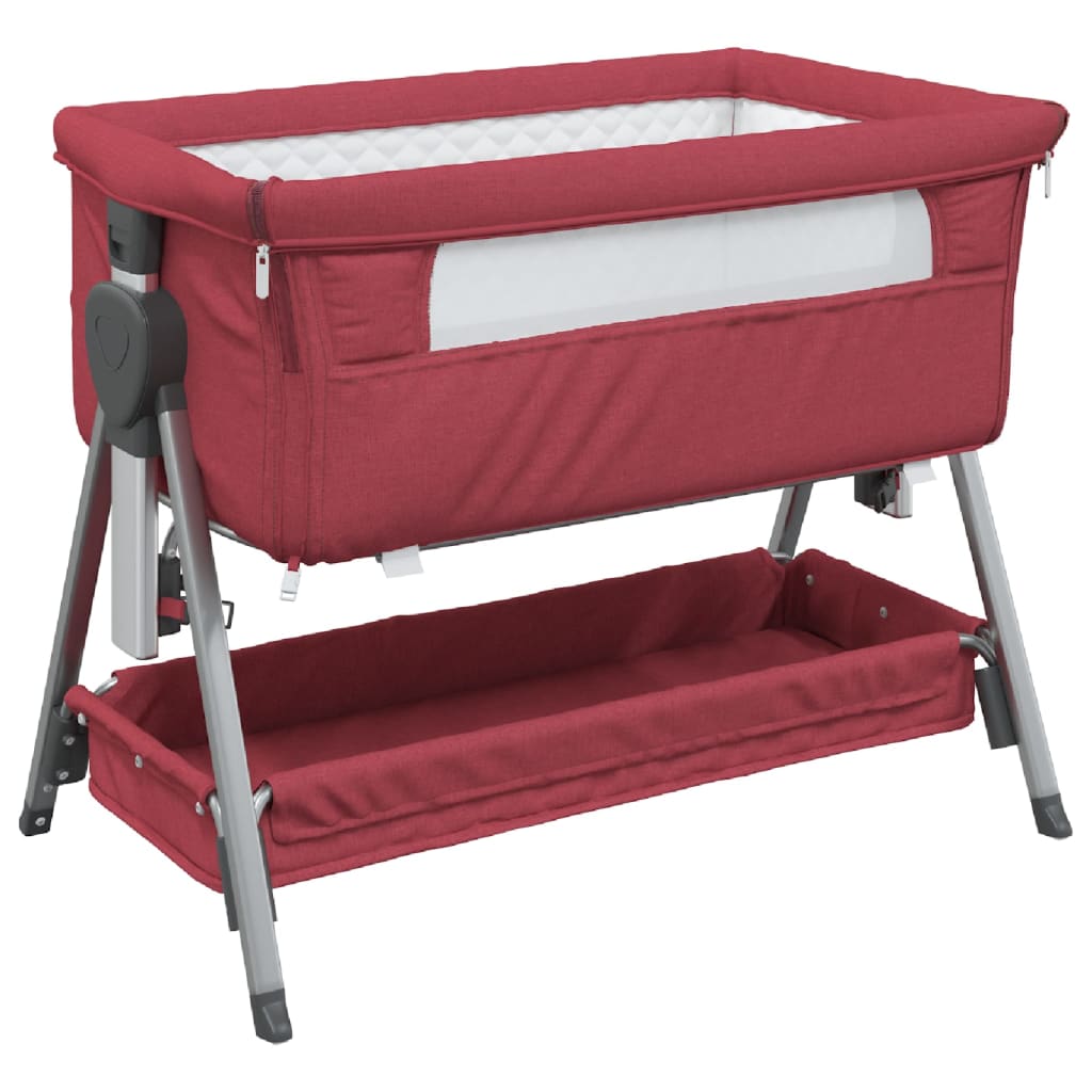 Lit pour bébé avec matelas Rouge Tissu de lin - XIOS