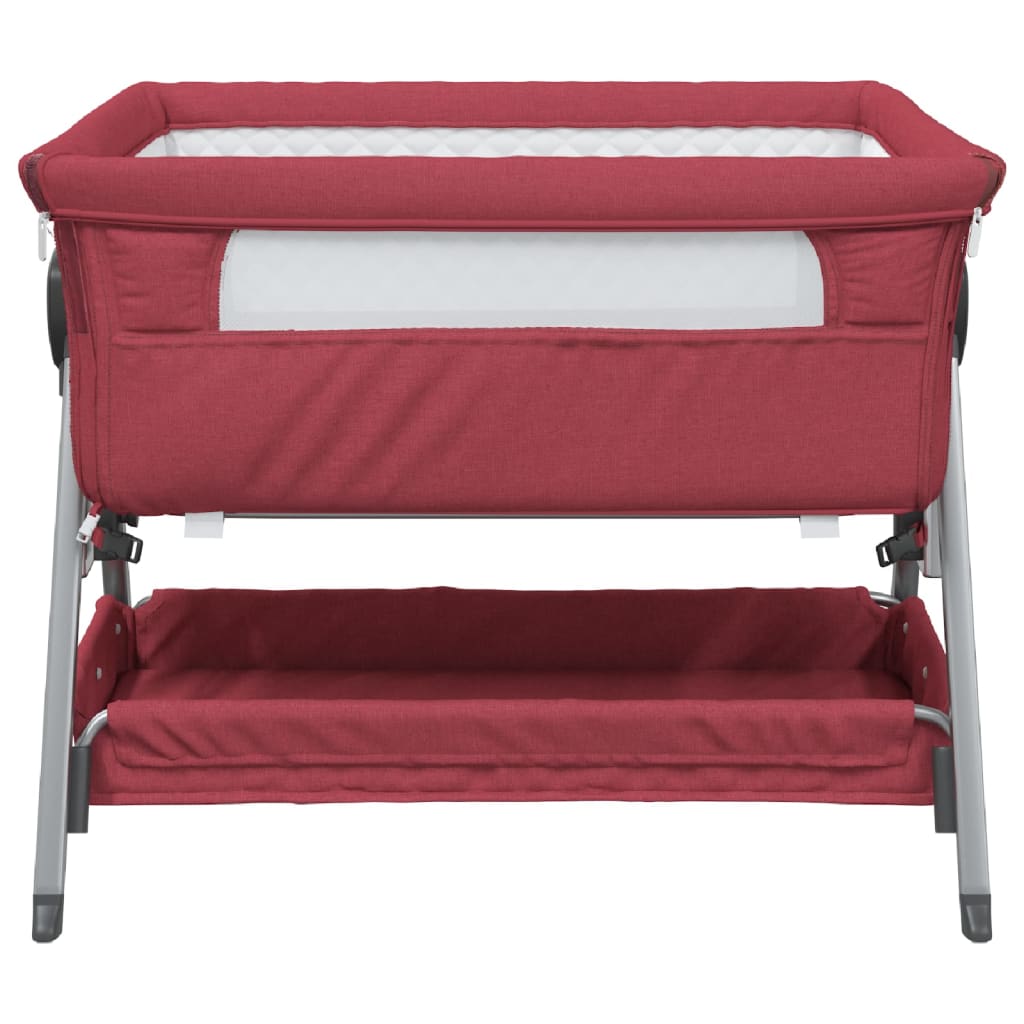 Lit pour bébé avec matelas Rouge Tissu de lin - XIOS