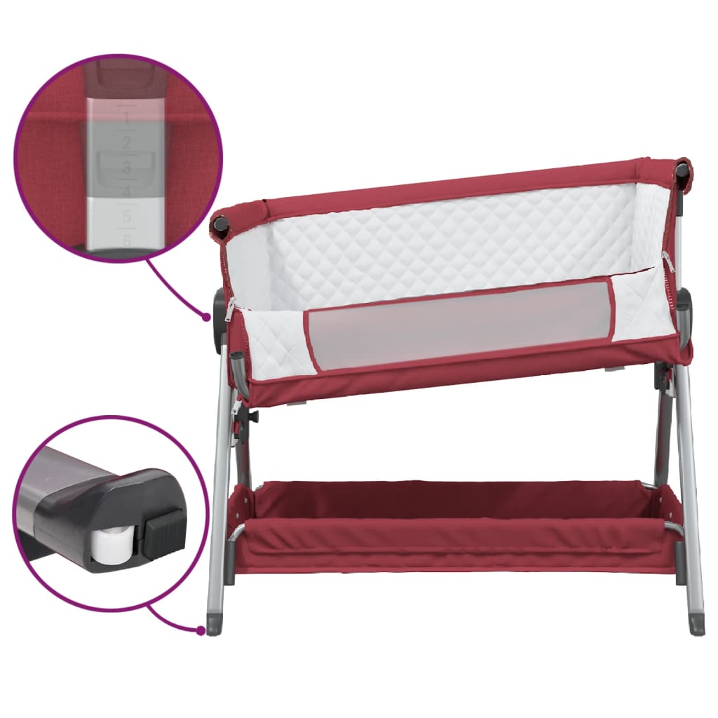 Lit pour bébé avec matelas Rouge Tissu de lin - XIOS