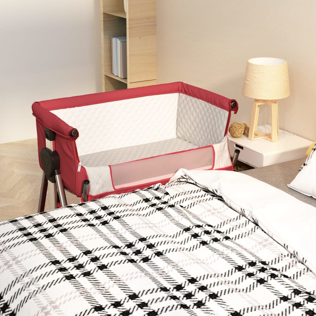 Lit pour bébé avec matelas Rouge Tissu de lin - XIOS