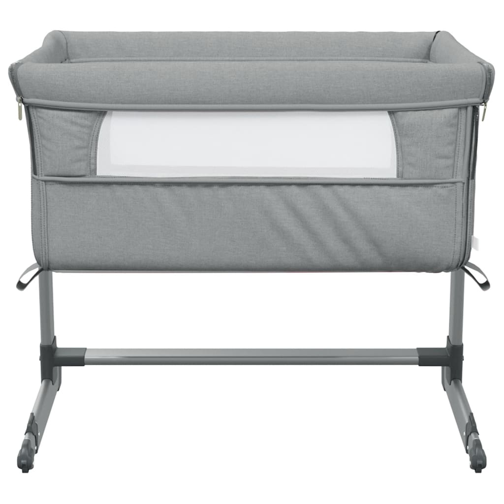 Lit pour bébé avec matelas Gris clair Tissu de lin - XIOS
