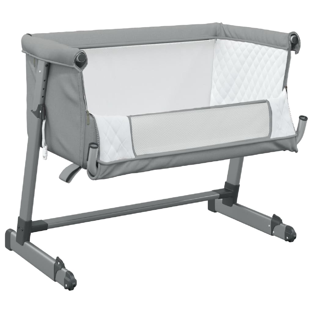 Lit pour bébé avec matelas Gris clair Tissu de lin - XIOS