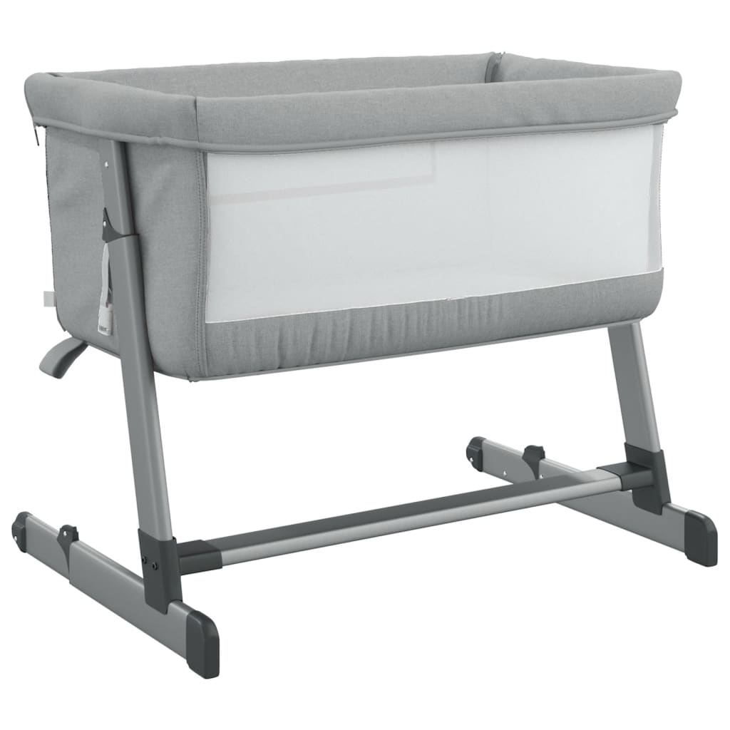 Lit pour bébé avec matelas Gris clair Tissu de lin - XIOS