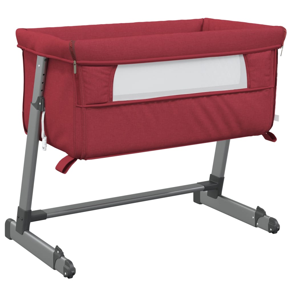 Lit pour bébé avec matelas Rouge Tissu de lin - XIOS
