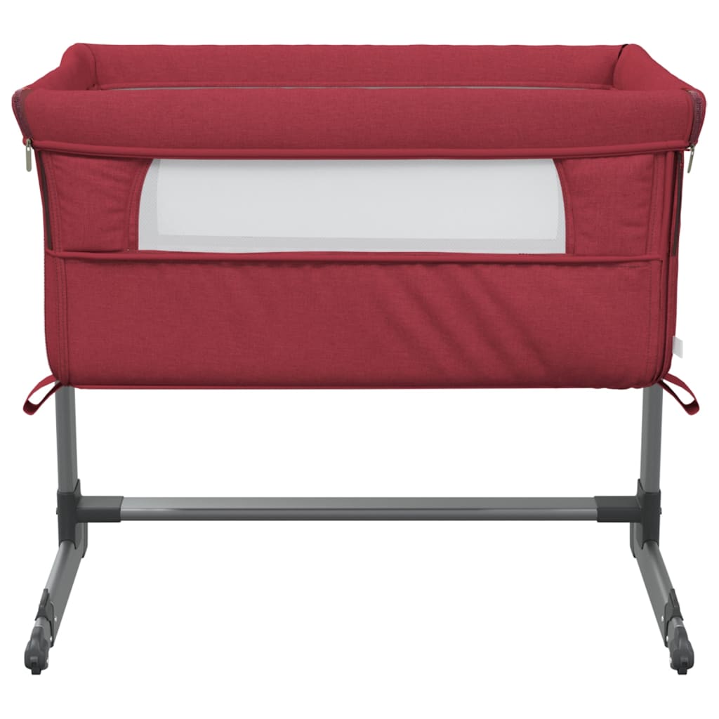 Lit pour bébé avec matelas Rouge Tissu de lin - XIOS
