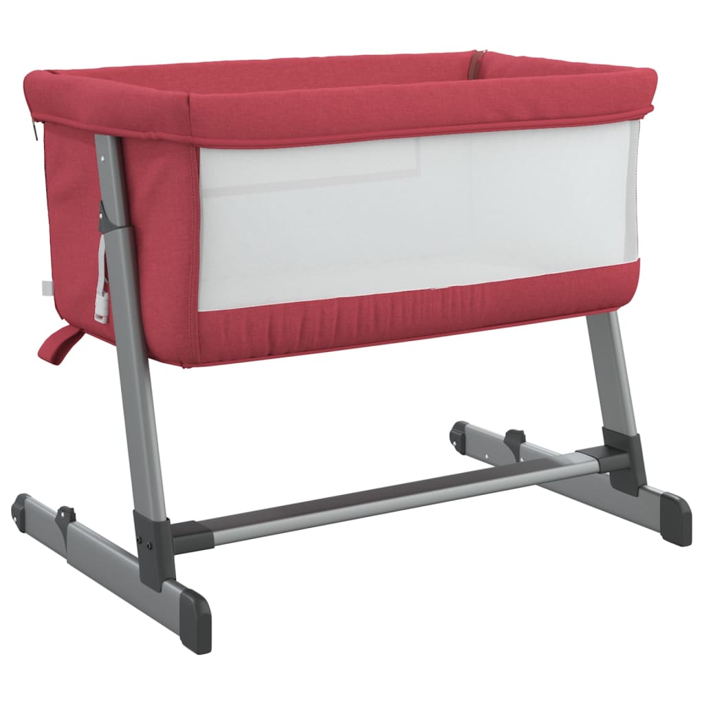 Lit pour bébé avec matelas Rouge Tissu de lin - XIOS