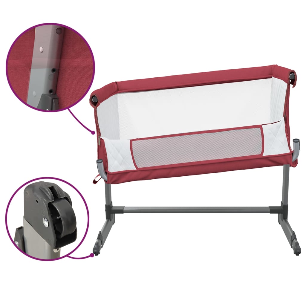 Lit pour bébé avec matelas Rouge Tissu de lin - XIOS