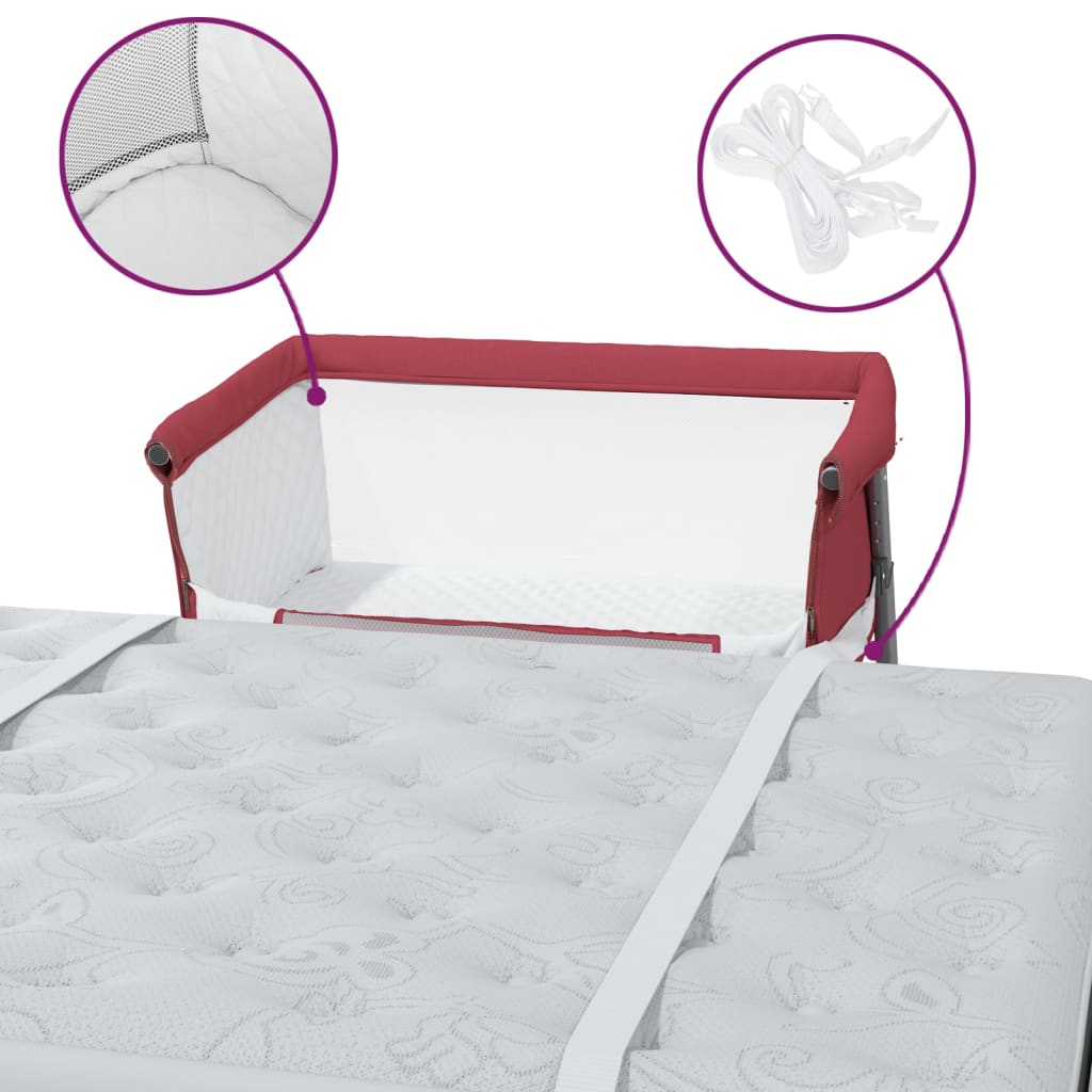 Lit pour bébé avec matelas Rouge Tissu de lin - XIOS