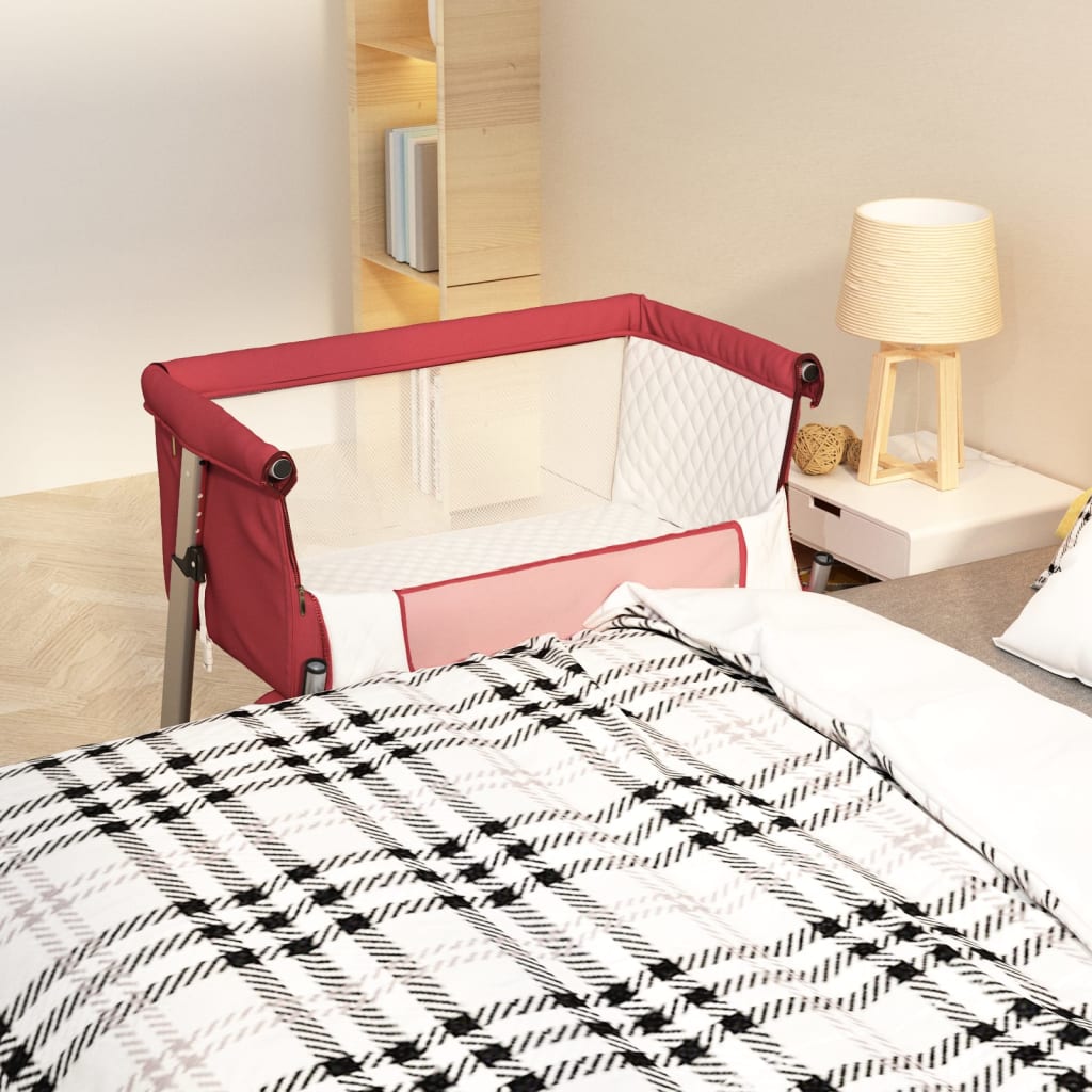 Lit pour bébé avec matelas Rouge Tissu de lin - XIOS