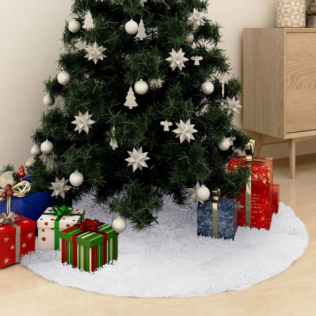Jupe de sapin de Noël blanche 150 cm en fausse fourrure - XIOS