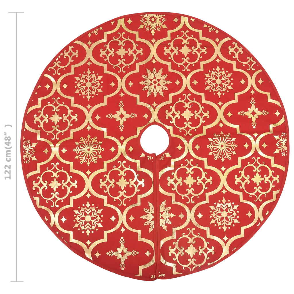 Jupe de sapin de Noël de luxe avec chaussette Rouge 122 cm Tissu - XIOS
