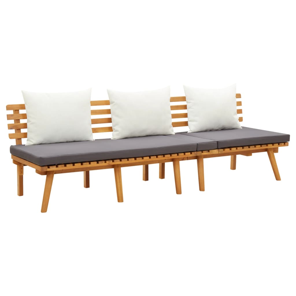 Lit de repos de jardin 200x65 cm Bois d'acacia solide - XIOS