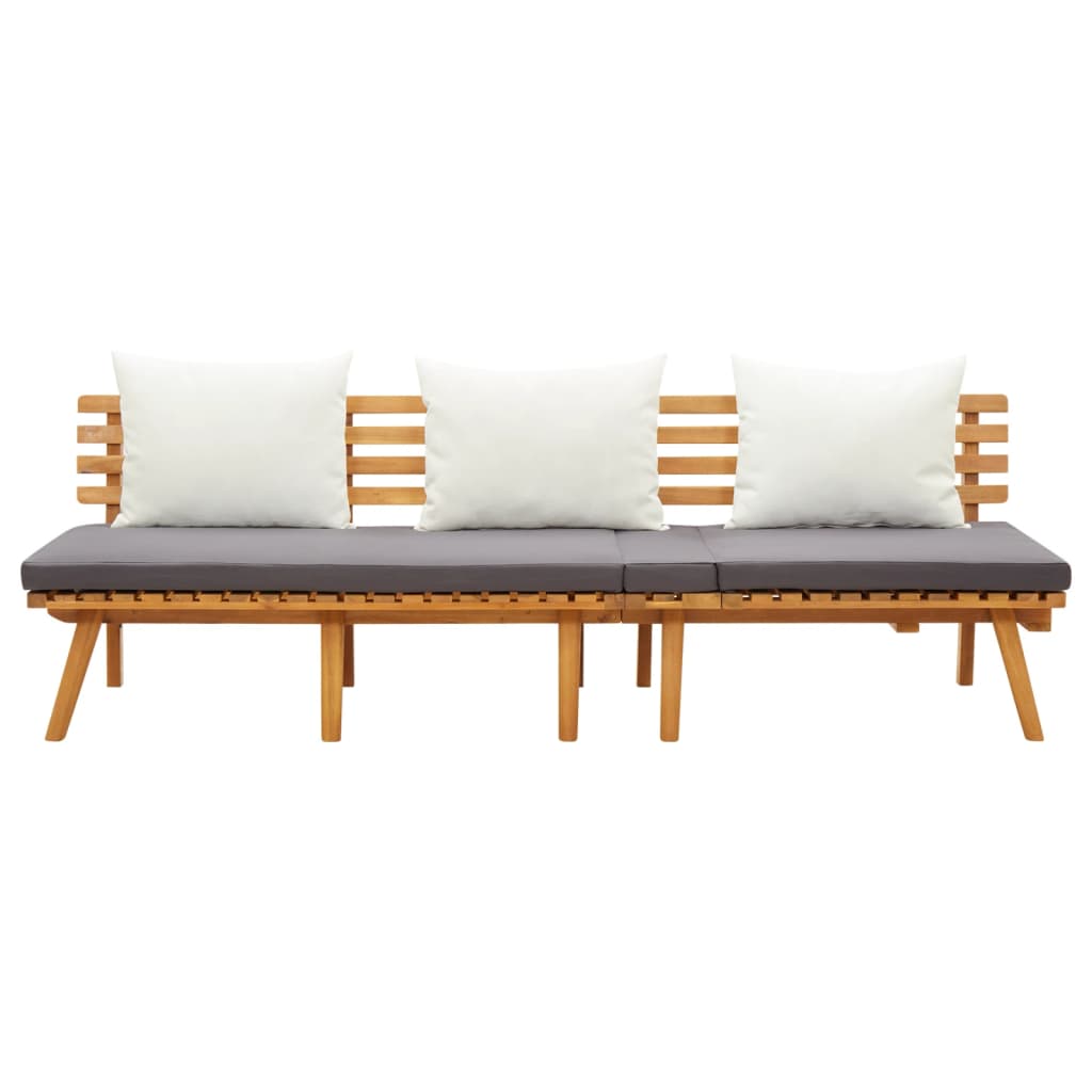 Lit de repos de jardin 200x65 cm Bois d'acacia solide - XIOS