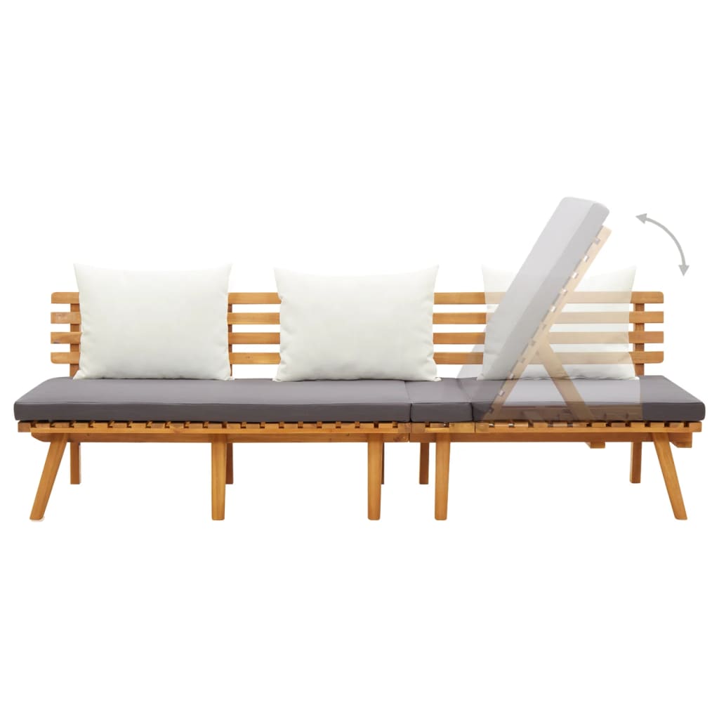 Lit de repos de jardin 200x65 cm Bois d'acacia solide - XIOS