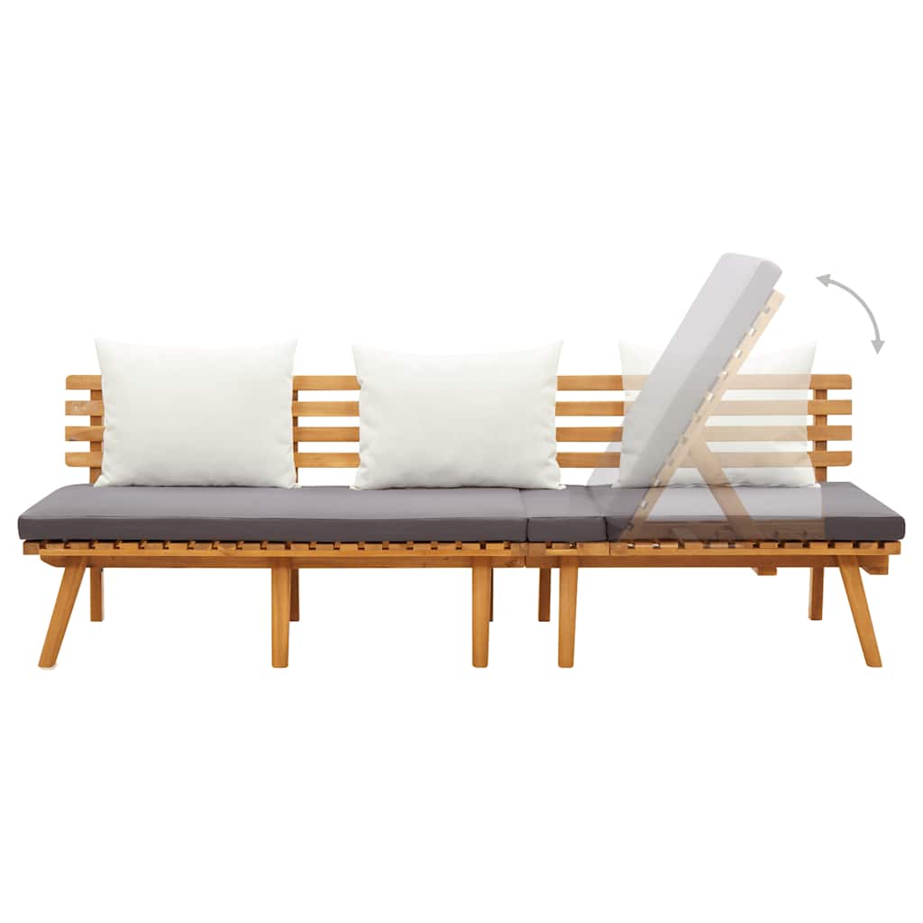 Lit de repos de jardin 200x65 cm Bois d'acacia solide - XIOS