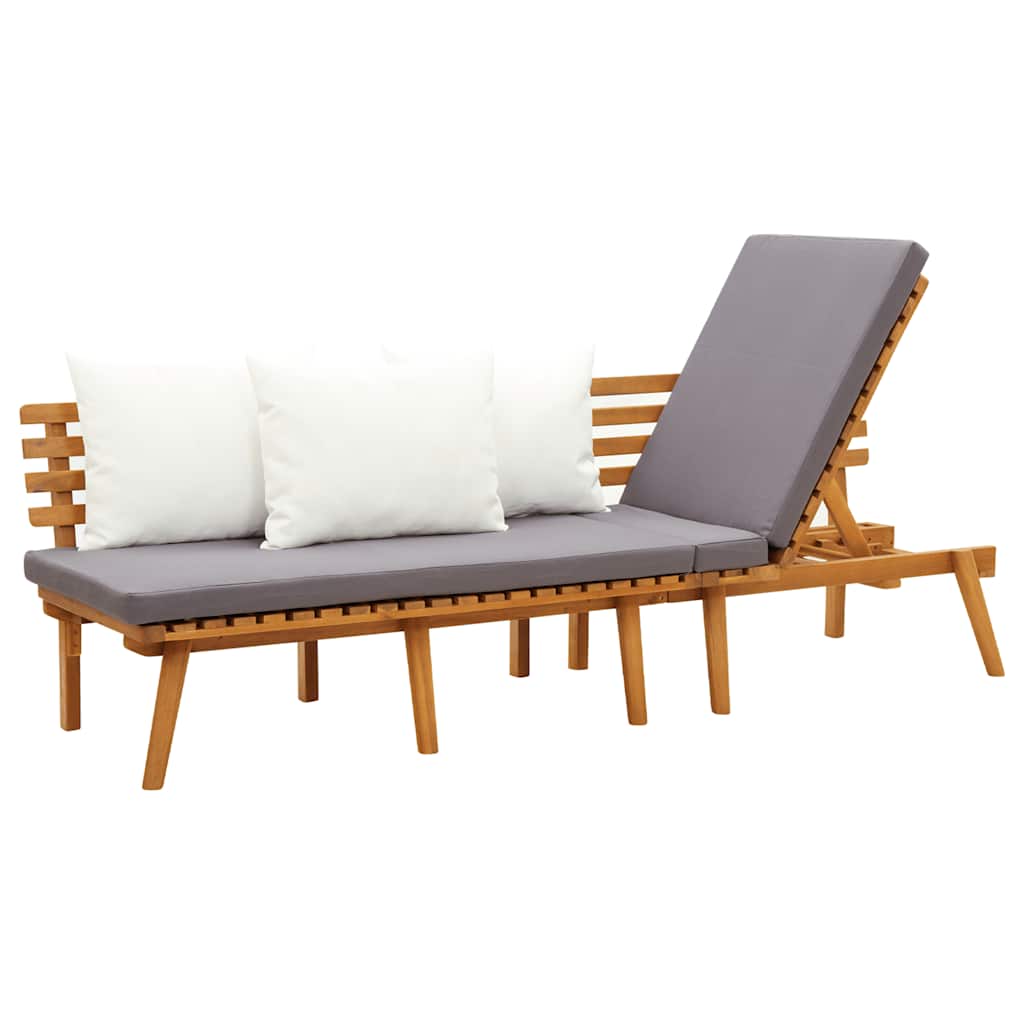 Lit de repos de jardin 200x65 cm Bois d'acacia solide - XIOS