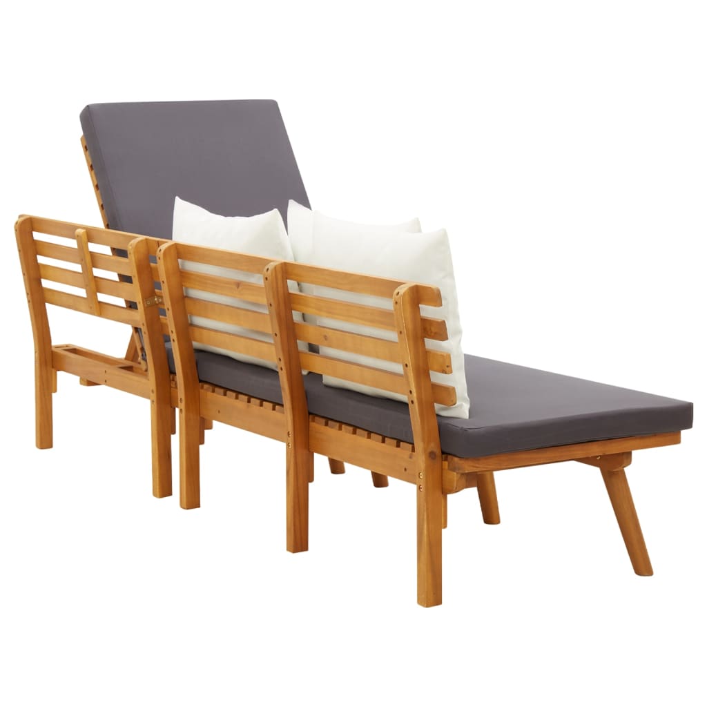 Lit de repos de jardin 200x65 cm Bois d'acacia solide - XIOS
