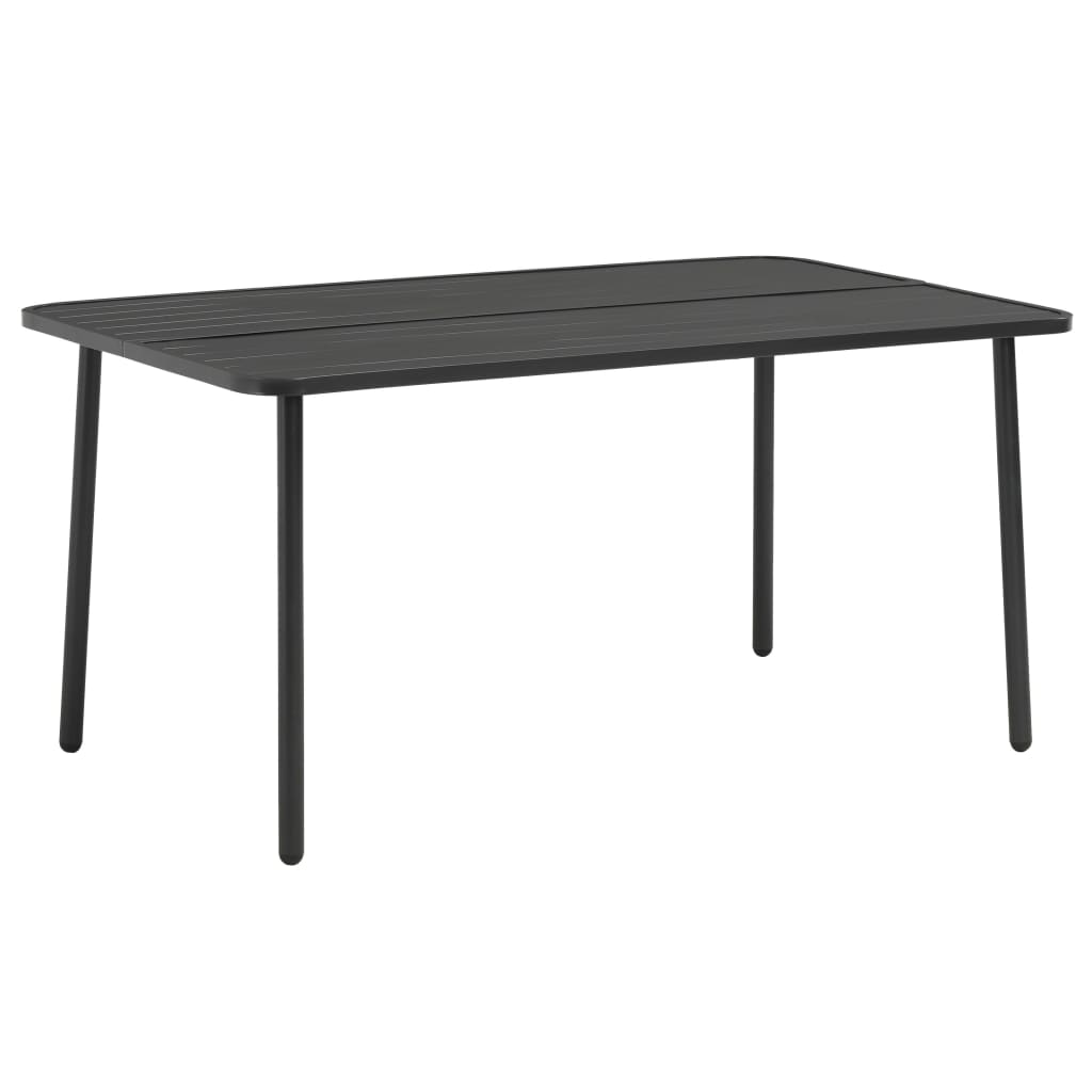 Ensemble à manger de jardin 5 pcs Acier Gris foncé