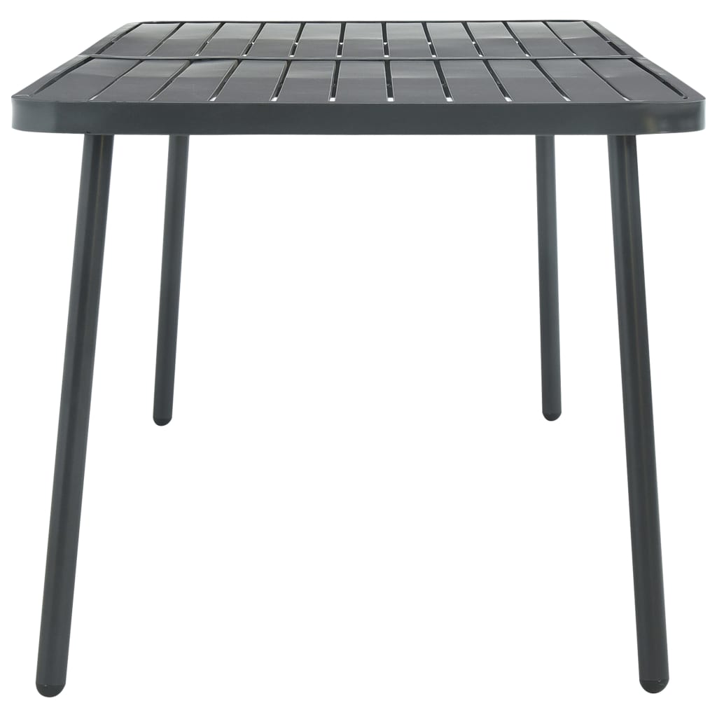Ensemble à manger de jardin 7 pcs Acier Gris foncé