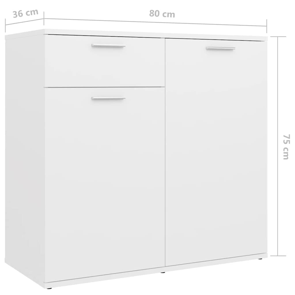 Buffet Blanc 160x36x75 cm Aggloméré - XIOS