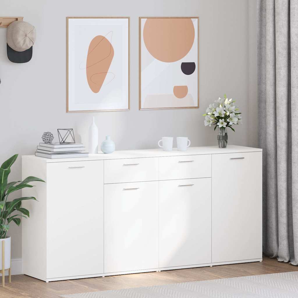 Buffet Blanc 160x36x75 cm Bois d'ingénierie