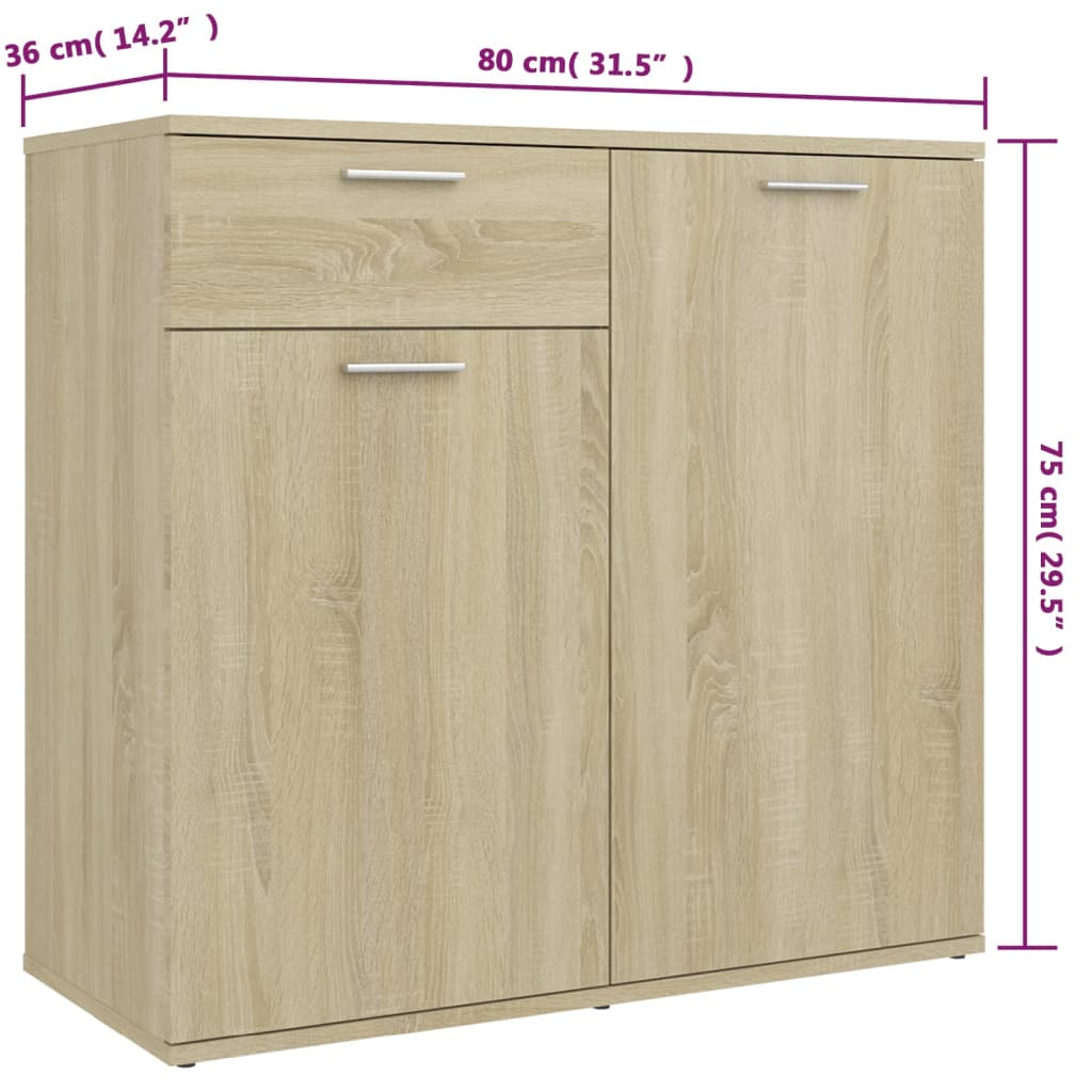 Buffet Chêne sonoma 160x36x75 cm Bois d'ingénierie - XIOS