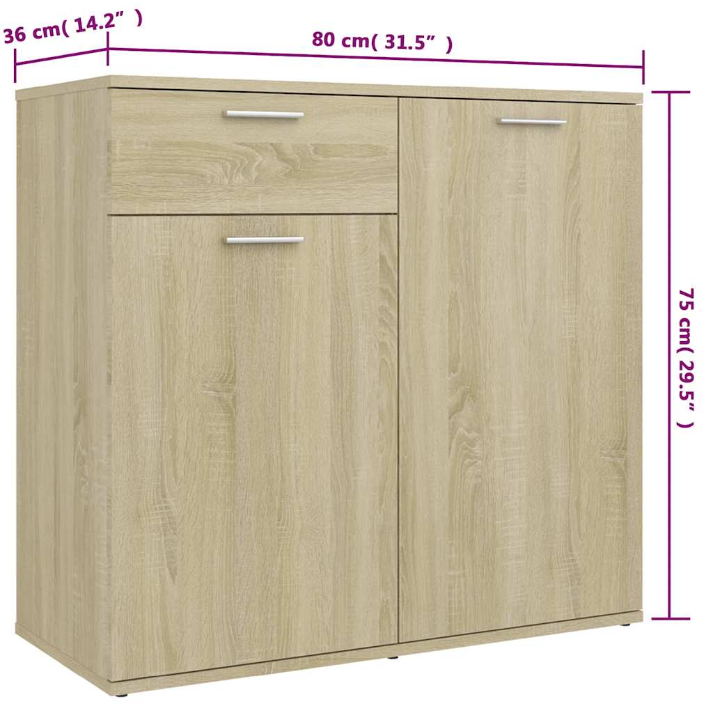 Buffet Chêne sonoma 160x36x75 cm Bois d'ingénierie - XIOS