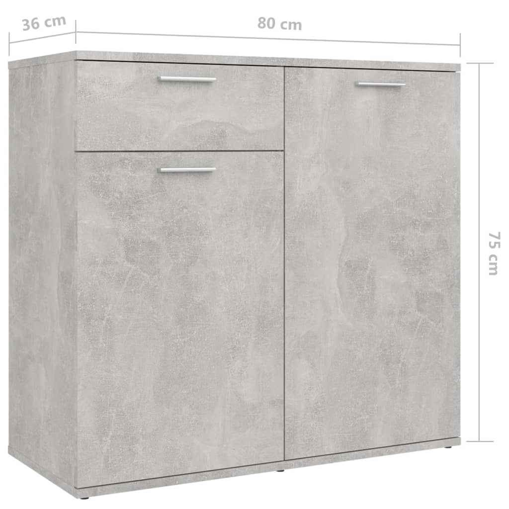 Buffet Gris béton 160x36x75 cm Bois d'ingénierie - XIOS