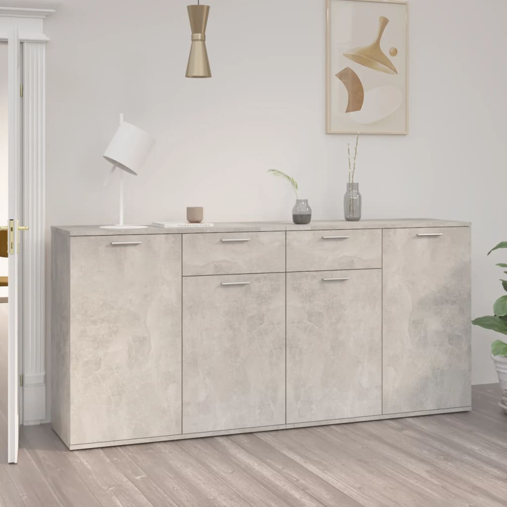 Buffet Gris béton 160x36x75 cm Bois d'ingénierie - XIOS