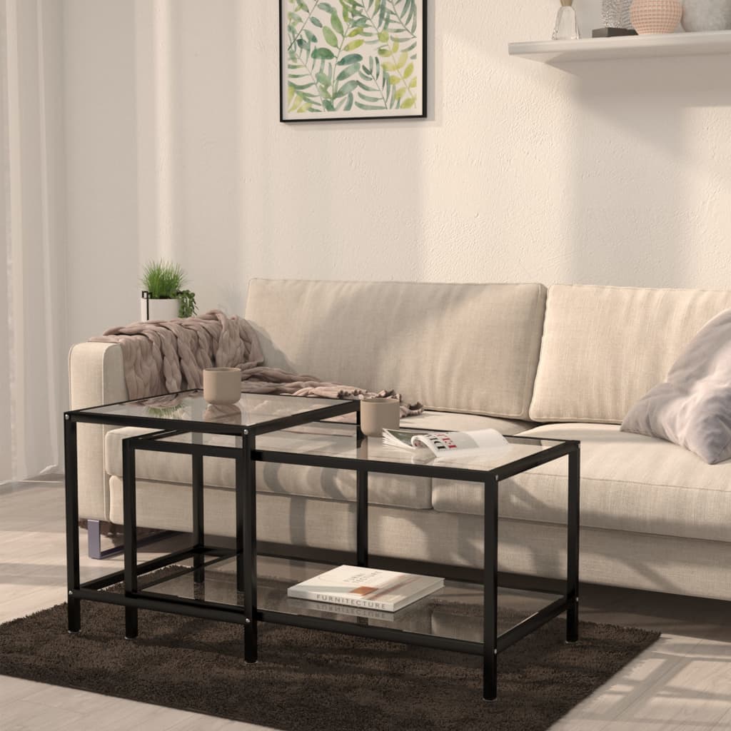Tables à thé 2 pcs Verre trempé Transparent - XIOS