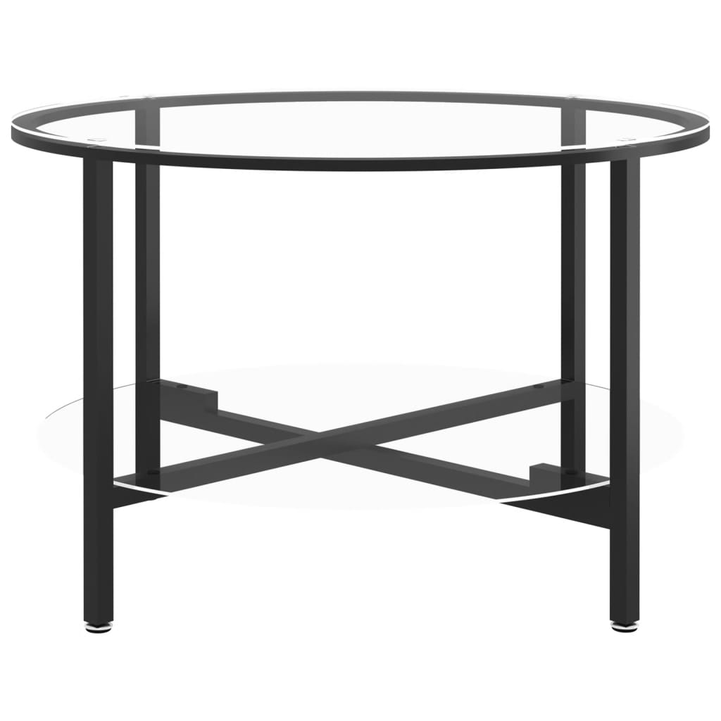Table à thé Noir et transparent 70 cm Verre trempé - XIOS
