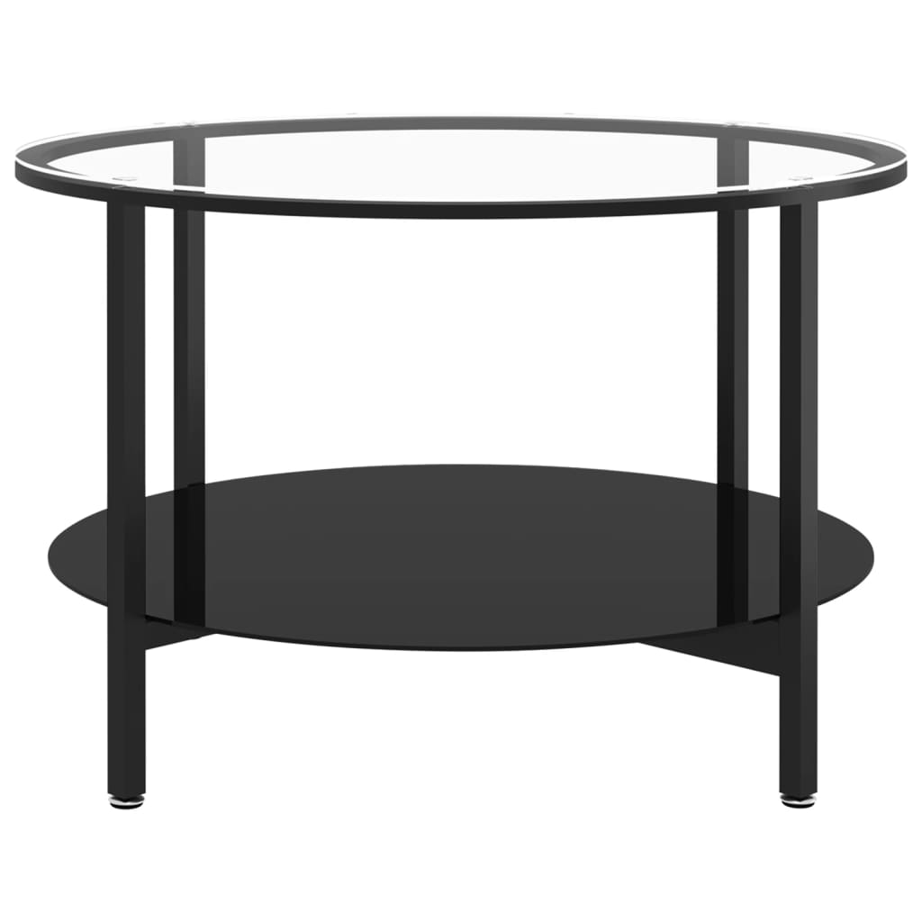 Table à thé Noir et transparent 70 cm Verre trempé - XIOS