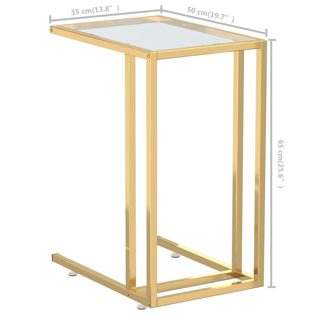 Table d'appoint ordinateur Transparent 50x35x65 cm Verre trempé - XIOS