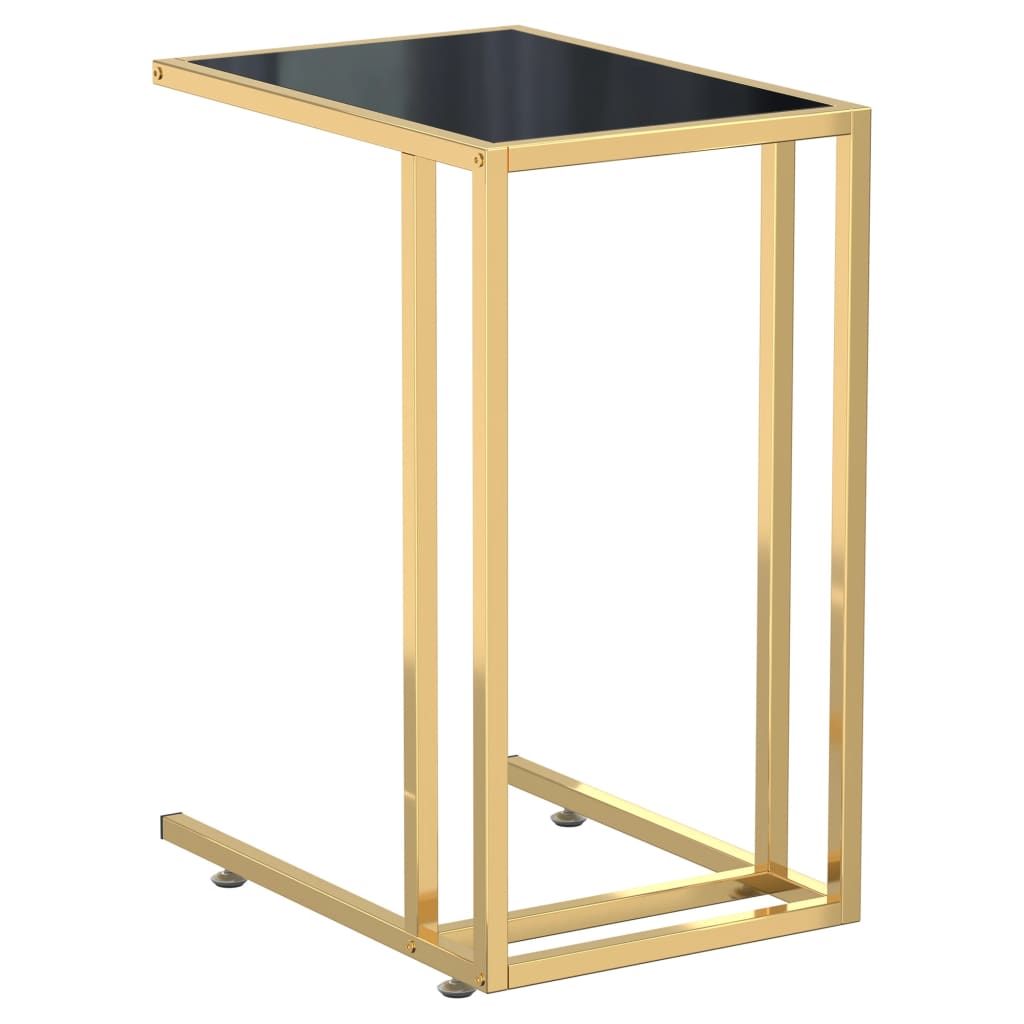 Table d'appoint pour ordinateur Noir 50x35x65 cm Verre trempé - XIOS
