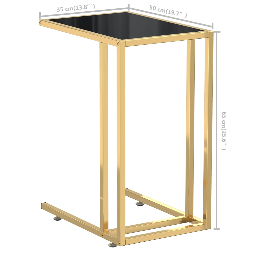Table d'appoint pour ordinateur Noir 50x35x65 cm Verre trempé - XIOS